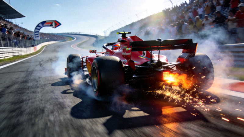 F1赛车在赛道上高速飞驰的动感画面
